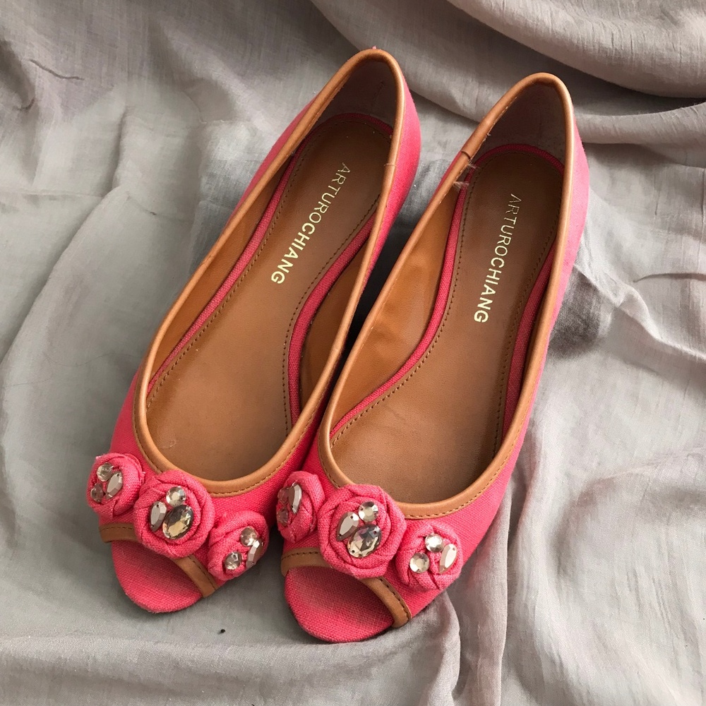 Arturo Chiang Jewelled Peep Toe Sandals